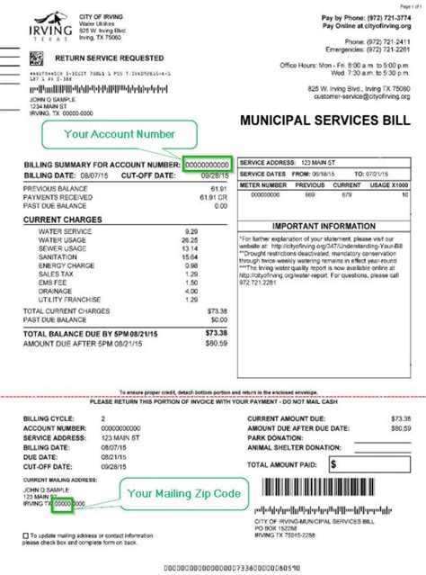water bill irving tx.